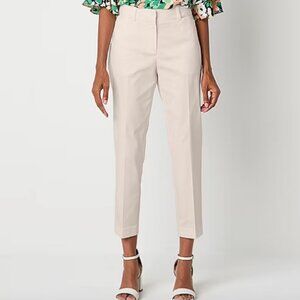 Liz Claiborne Emma Womens Tall Ankle Mid Rise Ankle Pant , Tan Sz 18T